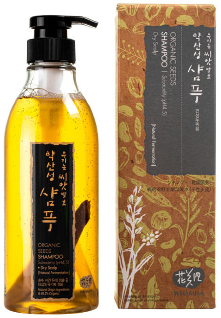 Whamisa Organic Seeds Shampoo Subacidity (pH 4.5) Dry Scalp Шампунь на основе ферментов семян растений (для нормальной и сухой кожи головы), 500 мл