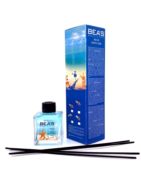 BEAS Аромадиффузор с палочками с натуральными маслами Морская свежесть Marine Fresh Reed Diffuser, 110 мл BEAS Аромадиффузор с палочками с натуральными маслами Морская свежесть Marine Fresh Reed Diffuser, 110 мл
