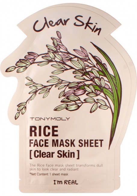 TONYMOLY I’m Real Rice Mask Sheet Clear Skin Тканевая маска для лица с экстрактом риса, 21 г TONYMOLY I’m Real Rice Mask Sheet Clear Skin Тканевая маска для лица с экстрактом риса, 21 г