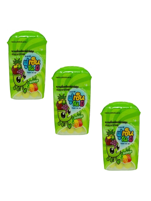 LOTTE Жевательная резинка драже Фруктовый микс Fusen No Mi Mixed Fruit, 3 шт 15 г