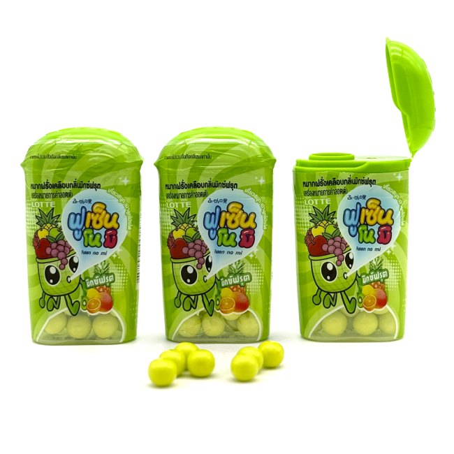 LOTTE Жевательная резинка драже Фруктовый микс Fusen No Mi Mixed Fruit, 3 шт 15 г