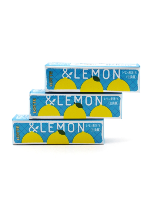 LOTTE Жевательная резинка со вкусом лимона & Lemon, 3 шт х 26,1 г