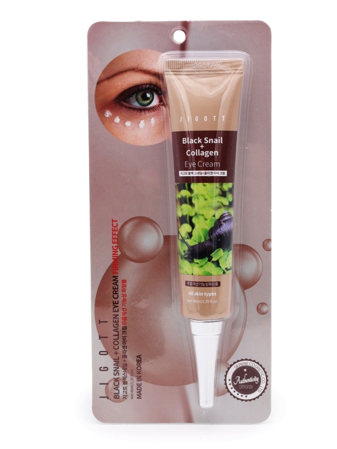 Jigott Крем для кожи вокруг глаз с фильтратом слизи улитки и коллагеном Black Snail + Collagen Eye Cream, 40 мл