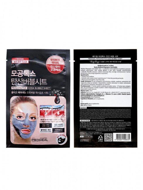 Mediheal Очищающие кислородные маски с содой Mogongtox Soda Bubble Sheet, 2 шт*18 мл