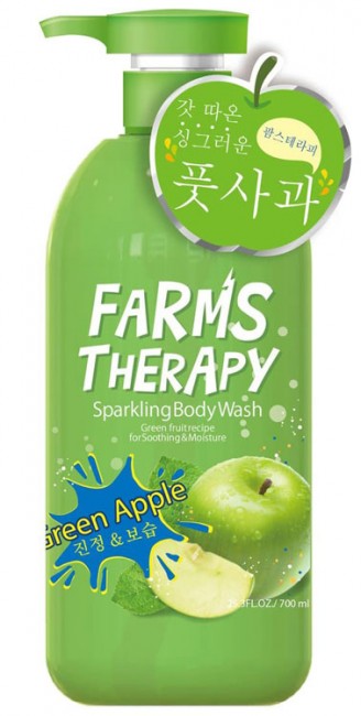Farms Therapy Гель для душа на основе минеральной воды Зелёное яблоко, 700 мл Farms Therapy Гель для душа на основе минеральной воды Зелёное яблоко, 700 мл