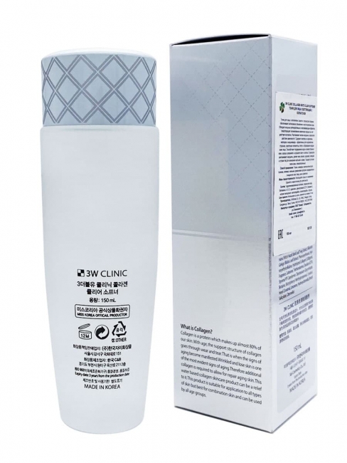 3W Clinic Софтнер для лица осветляющий с коллагеном Collagen White Clear Softener, 150 мл 3W Clinic Софтнер для лица осветляющий с коллагеном Collagen White Clear Softener, 150 мл