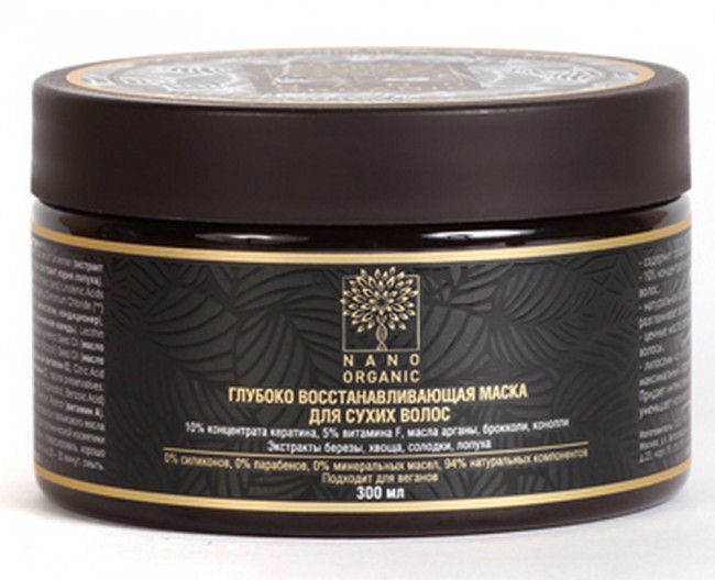 Nano Organic Глубоко восстанавливающая маска для сухих волос, 300 мл