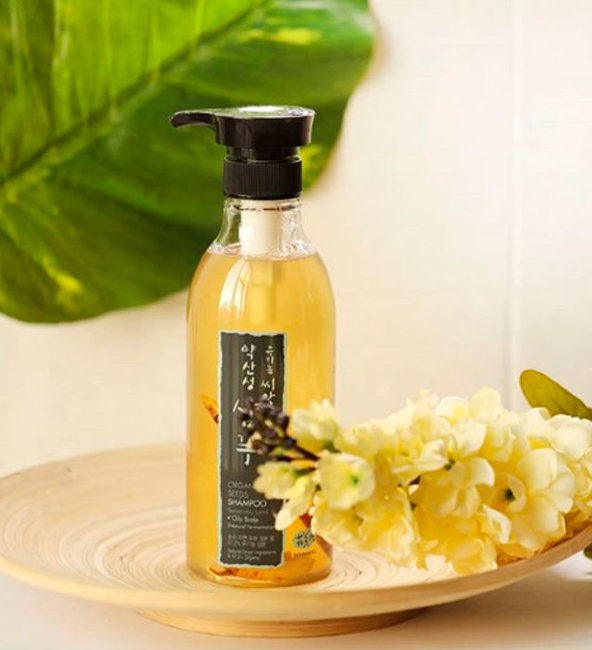 Whamisa Organic Seeds Shampoo Subacidity (pH 4.5) Oily Scalp Шампунь на основе ферментов семян растений (для жирной кожи головы), 500 мл