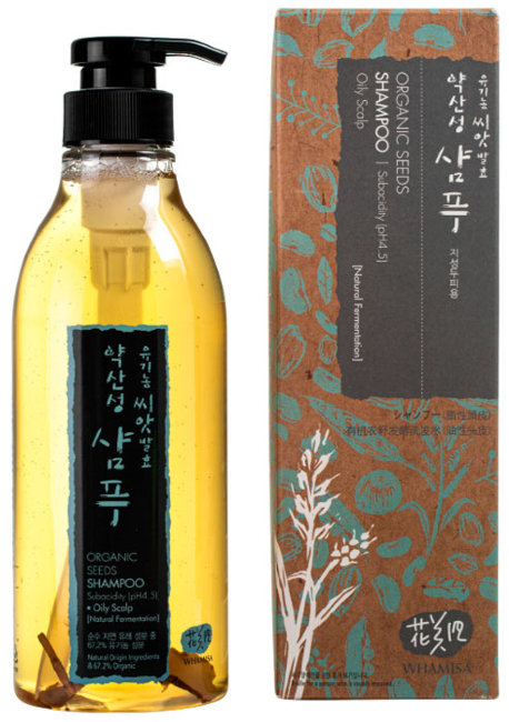 Whamisa Organic Seeds Shampoo Subacidity (pH 4.5) Oily Scalp Шампунь на основе ферментов семян растений (для жирной кожи головы), 500 мл