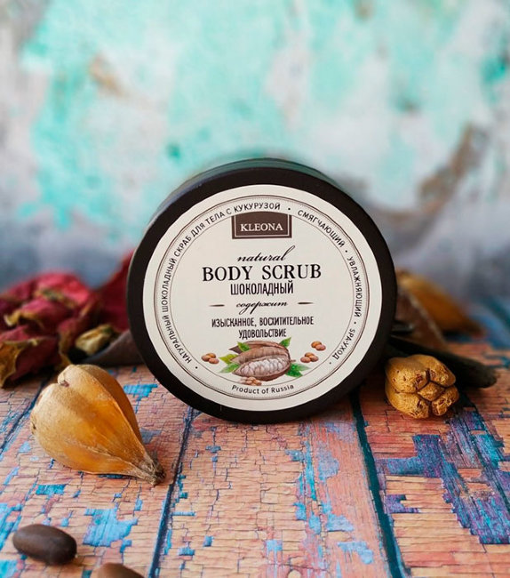 Kleona Кукурузный скраб Шоколадный, 200 г Kleona Кукурузный скраб Шоколадный, 200 г