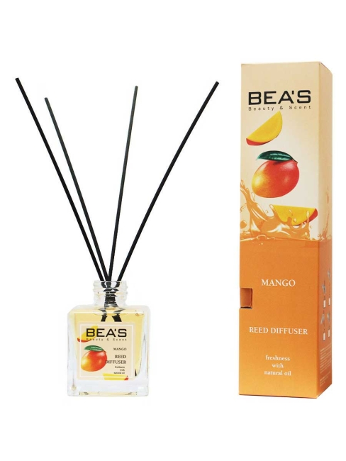BEAS Аромадиффузор с палочками с натуральными маслами Манго Mango Reed Diffuser, 110 мл BEAS Аромадиффузор с палочками с натуральными маслами Манго Mango Reed Diffuser, 110 мл