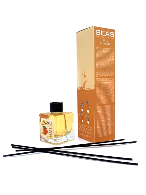 BEAS Аромадиффузор с палочками с натуральными маслами Манго Mango Reed Diffuser, 110 мл BEAS Аромадиффузор с палочками с натуральными маслами Манго Mango Reed Diffuser, 110 мл