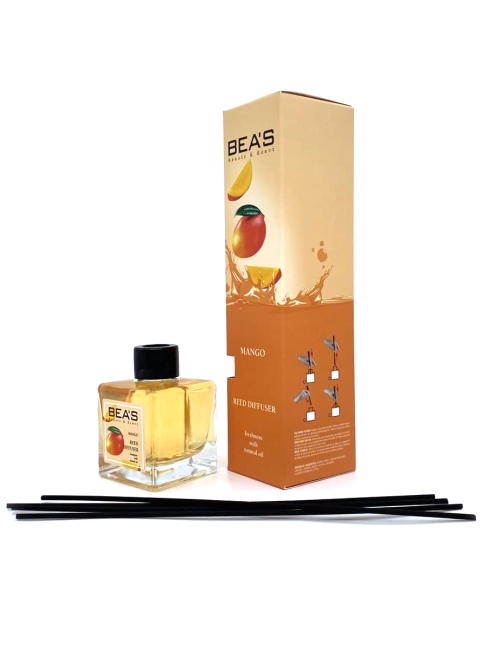 BEAS Аромадиффузор с палочками с натуральными маслами Манго Mango Reed Diffuser, 110 мл BEAS Аромадиффузор с палочками с натуральными маслами Манго Mango Reed Diffuser, 110 мл