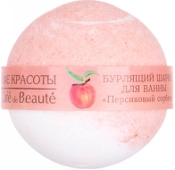 Кафе Красоты Бурлящий шарик для ванны "Персиковый сорбет сорбет", 120 г