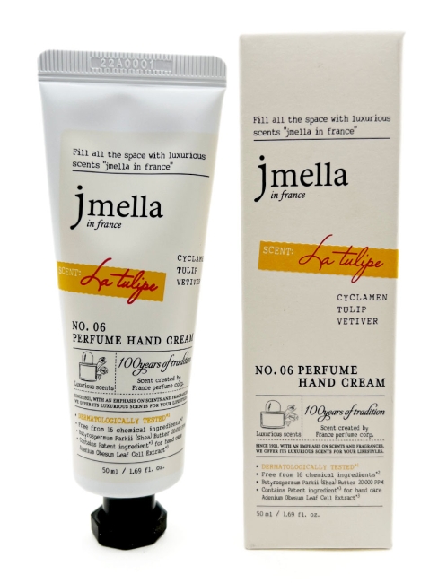 Jmella Парфюмированный крем для рук "Тюльпан" N0.06 In France La Tulipe Perfume Hand Cream, 50 мл Jmella Парфюмированный крем для рук "Тюльпан" N0.06 In France La Tulipe Perfume Hand Cream, 50 мл