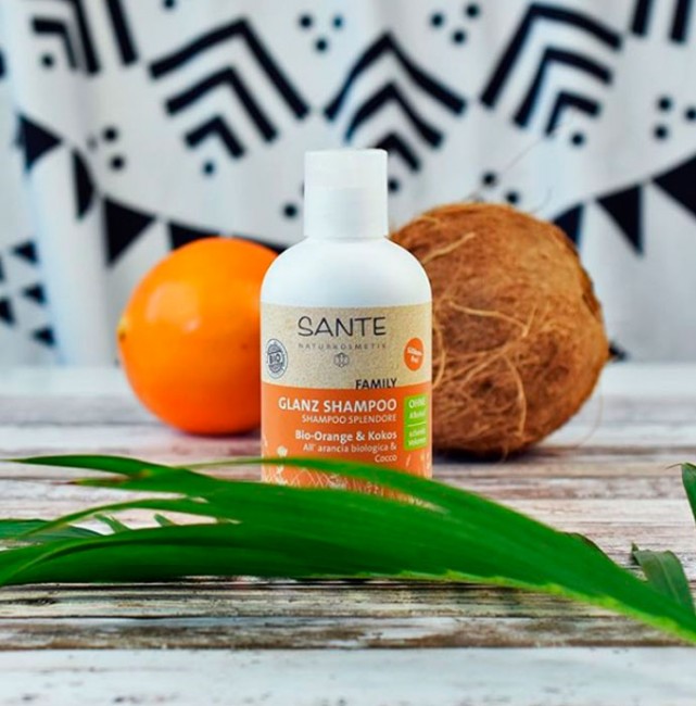 Sante Family Шампунь для блеска волос с Био-Апельсином и Кокосом, 200 мл