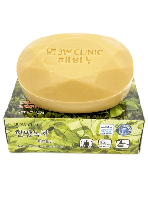 3W Clinic Мыло кусковое с экстрактом зеленого чая Dirt Soap Green Tea, 120 г
