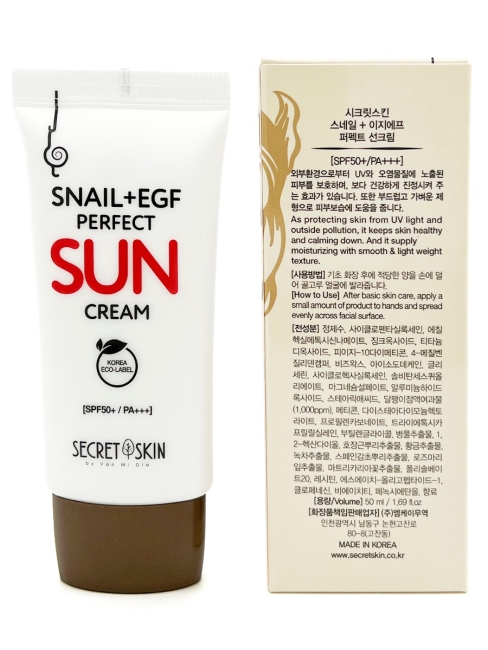 Secret Skin Крем солнцезащитный с муцином улитки Snail+EGF Perfect Sun Cream SPF50+/PA+++, 50 мл