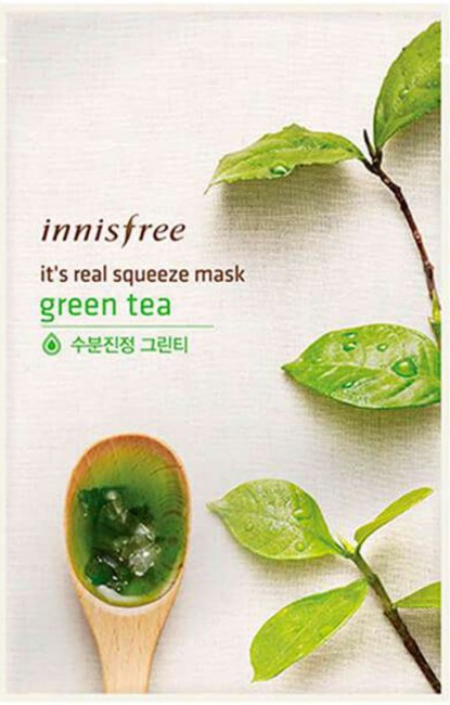 Innisfree It's Real Squeeze Mask Green Tea Маска для лица с экстрактом зеленого чая, 20 мл
