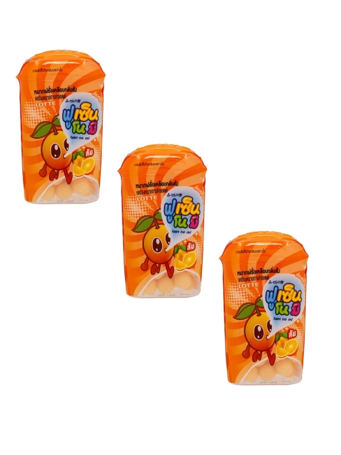 LOTTE Жевательная резинка драже Апельсин No Mi Mixed Orange, 3 шт 15 г