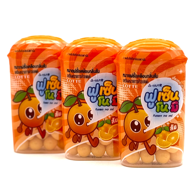 LOTTE Жевательная резинка драже Апельсин No Mi Mixed Orange, 3 шт 15 г