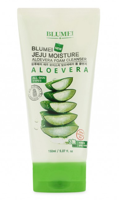 Blumei Jeju Moisture Aloe Vera Foam Cleanser Очищающая и увлажняющая пенка для лица с Алоэ, 150 мл Blumei Jeju Moisture Aloe Vera Foam Cleanser Очищающая и увлажняющая пенка для лица с Алоэ, 150 мл