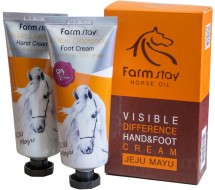 FarmStay Visible Difference Jeju Mayu Complete hand & foot cream Набор: питательный крем для рук и питательный крем для ног, 100+100 г