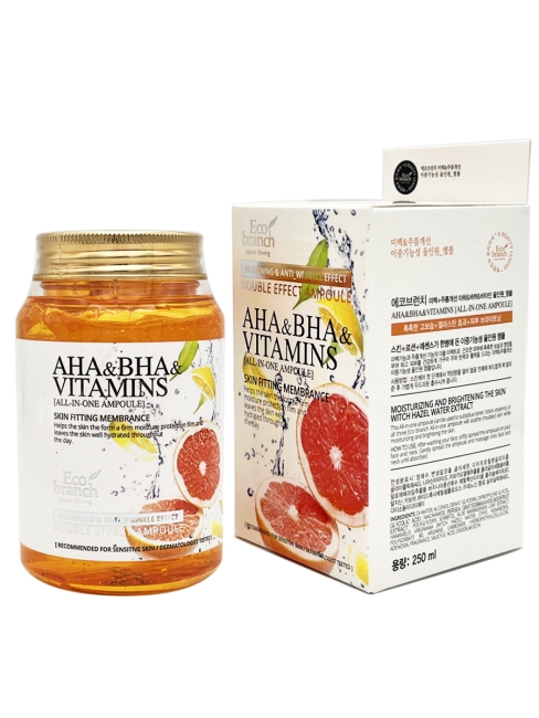 Eco Branch Сыворотка для лица с кислотами AHA & BHA & Vitamins All in One Ampoule, 250 мл
