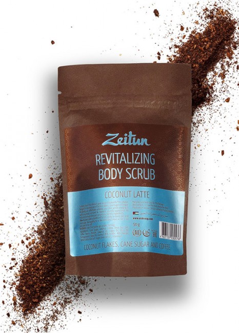Zeitun Омолаживающий питательный скраб для тела "Кокосовый латте", 50 г