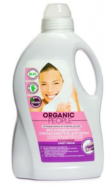 Organic People Sweet Dream Эко кондиционер-ополаскиватель c эфирными маслами французской лаванды и иланг-иланг 1,5 л Organic People Sweet Dream Эко кондиционер-ополаскиватель c эфирными маслами французской лаванды и иланг-иланг 1,5 л