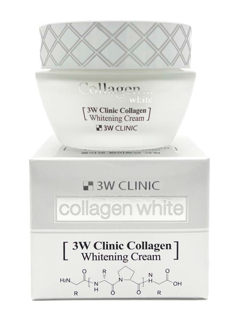 3W Clinic Осветляющий крем для лица с коллагеном Collagen Whitening Cream, 60 мл