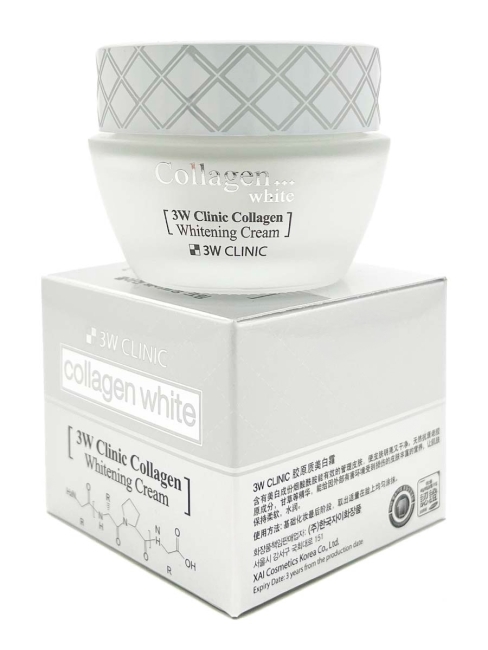 3W Clinic Осветляющий крем для лица с коллагеном Collagen Whitening Cream, 60 мл