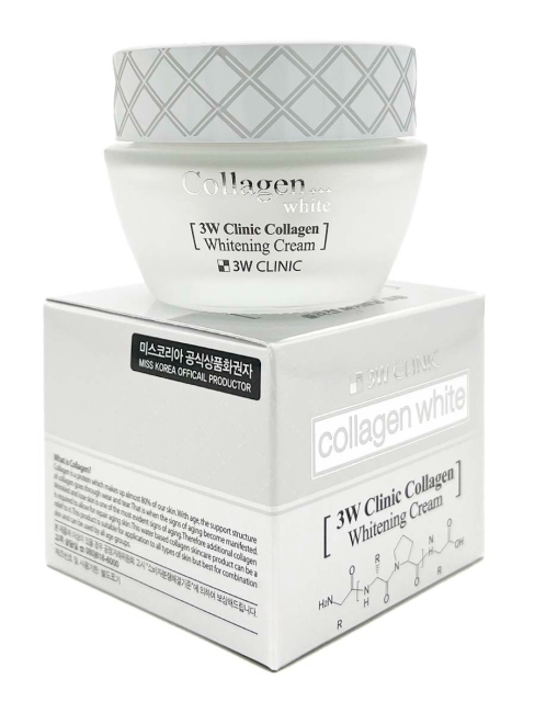 3W Clinic Осветляющий крем для лица с коллагеном Collagen Whitening Cream, 60 мл