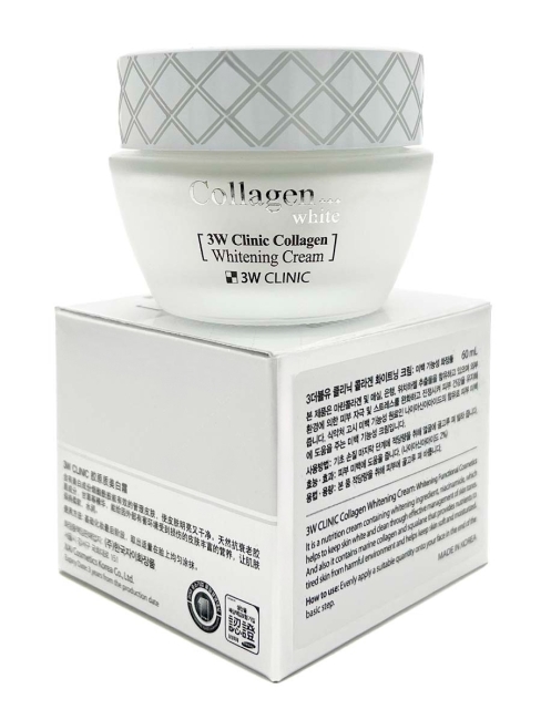 3W Clinic Осветляющий крем для лица с коллагеном Collagen Whitening Cream, 60 мл