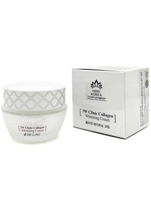 3W Clinic Осветляющий крем для лица с коллагеном Collagen Whitening Cream, 60 мл