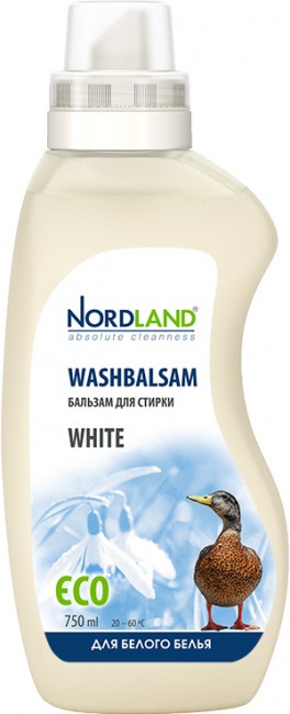 Nordland White Бальзам для стирки белого белья, 750 мл., 21 стирка Nordland White Бальзам для стирки белого белья, 750 мл., 21 стирка