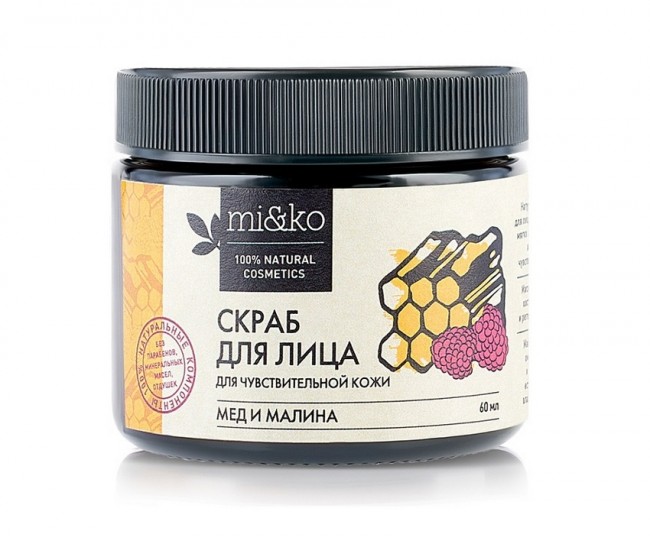 MiKo Скраб для лица Мед и малина для чувствительной кожи, 60 мл MiKo Скраб для лица Мед и малина для чувствительной кожи, 60 мл