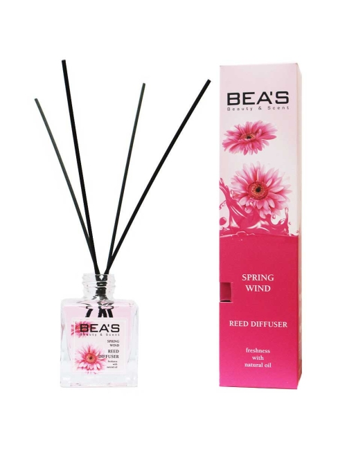 BEAS Аромадиффузор с палочками с натуральными маслами Весенний ветер Spring Wind Reed Diffuser, 110 мл BEAS Аромадиффузор с палочками с натуральными маслами Весенний ветер Spring Wind Reed Diffuser, 110 мл