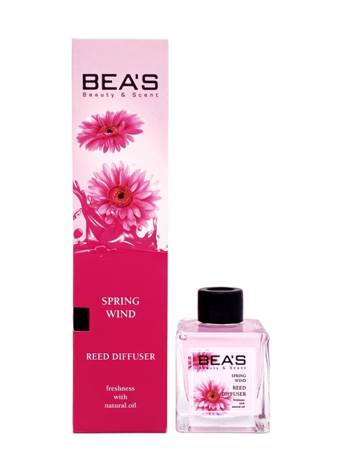 BEAS Аромадиффузор с палочками с натуральными маслами Весенний ветер Spring Wind Reed Diffuser, 110 мл BEAS Аромадиффузор с палочками с натуральными маслами Весенний ветер Spring Wind Reed Diffuser, 110 мл