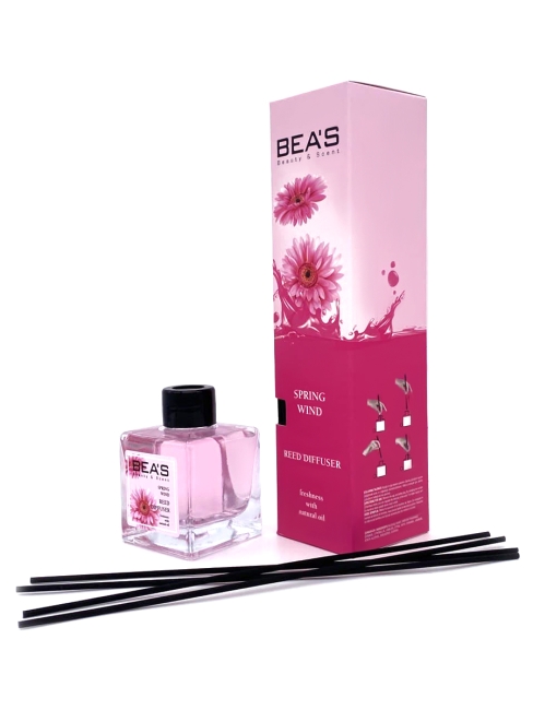 BEAS Аромадиффузор с палочками с натуральными маслами Весенний ветер Spring Wind Reed Diffuser, 110 мл BEAS Аромадиффузор с палочками с натуральными маслами Весенний ветер Spring Wind Reed Diffuser, 110 мл