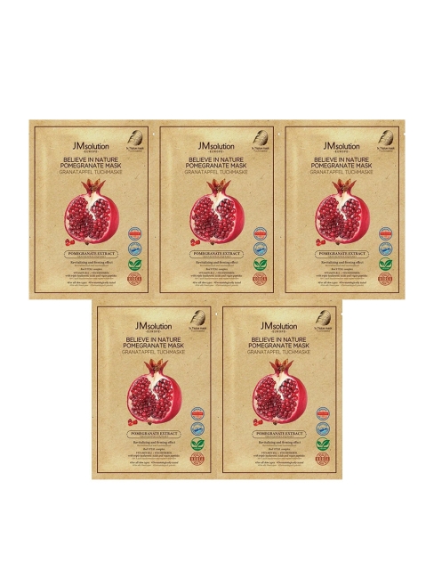 JMsolution Маска для лица с экстрактом граната Europe Believe In Nature Pomegranate Mask, 5 шт*30 мл
