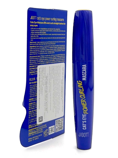 Jigott Тушь для ресниц подкручивающая черная Cat`S Eye Power Curling Mascara, 12 г