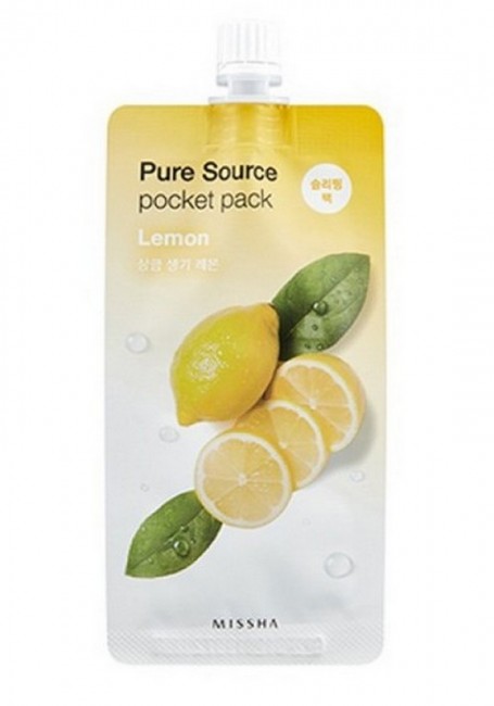 MISSHA Pure Source Pocket Pack Lemon Ночная маска для лица с экстрактом лимона, 10 мл
