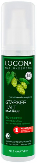 Logona Натуральный фиксирующий спрей-лак для волос Био-Хмель, сильная фиксация, 150 мл