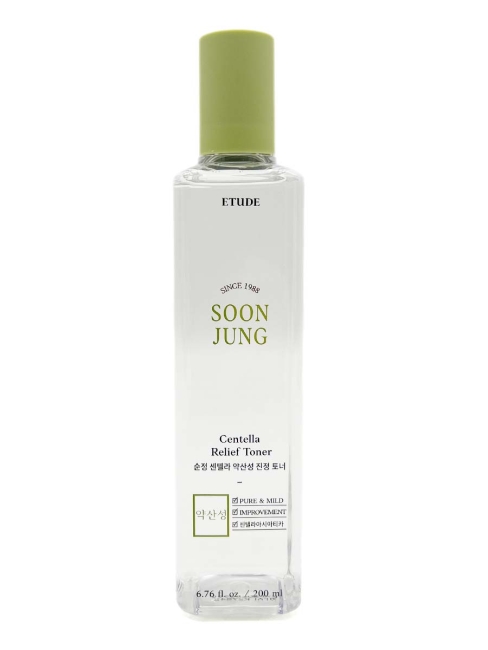 Etude Успокаивающий тонер для лица с центеллой Soon Jung Centella Relief Toner, 200 мл