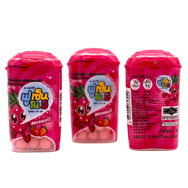 LOTTE Жевательная резинка драже Клубника No Mi Strawberry, 3 шт 15 г