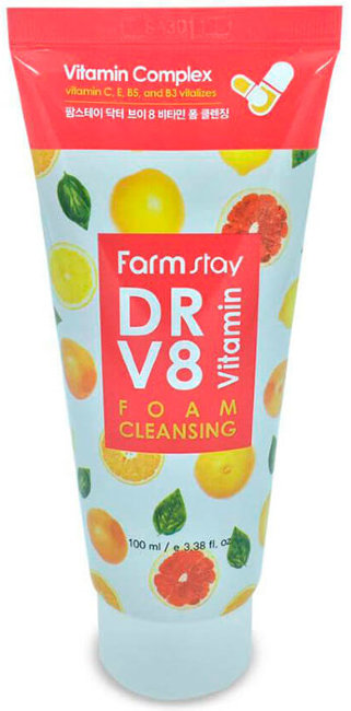 FarmStay Dr-V8 Vitamin Foam Cleansing Очищающая пенка с комплексом витаминов, 100 мл