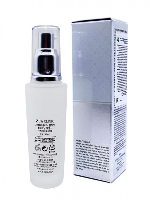3W Clinic Эссенция для лица осветляющая с коллагеном и ниацинамидом Collagen Whitening Essence, 50 мл 3W Clinic Эссенция для лица осветляющая с коллагеном и ниацинамидом Collagen Whitening Essence, 50 мл