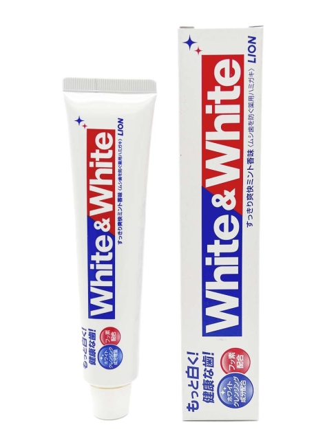 LION Отбеливающая зубная паста с кальцием и фтором Мятная White & White, 150 г LION Отбеливающая зубная паста с кальцием и фтором Мятная White & White, 150 г