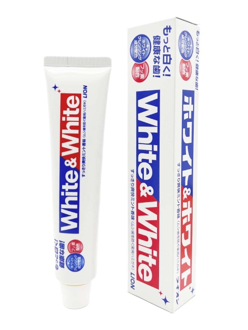 LION Отбеливающая зубная паста с кальцием и фтором Мятная White & White, 150 г LION Отбеливающая зубная паста с кальцием и фтором Мятная White & White, 150 г